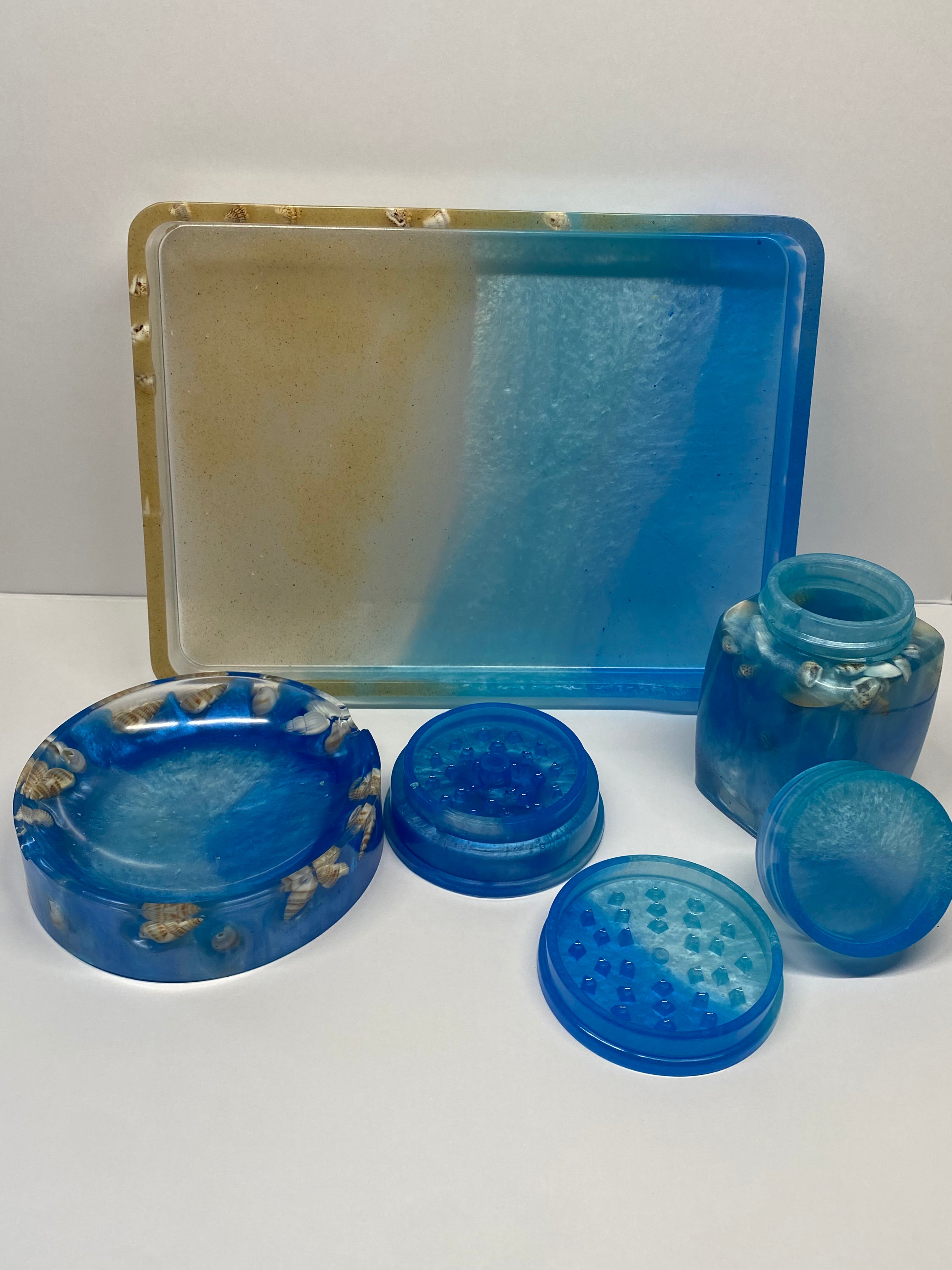 Handmade resin smoke and tray kit
