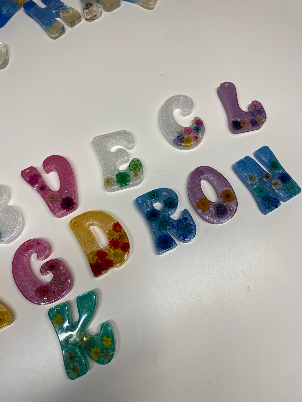 Handmade in custom designed resin keychains