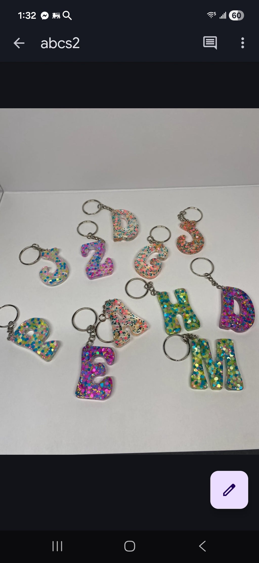 Handmade in custom designed resin keychains