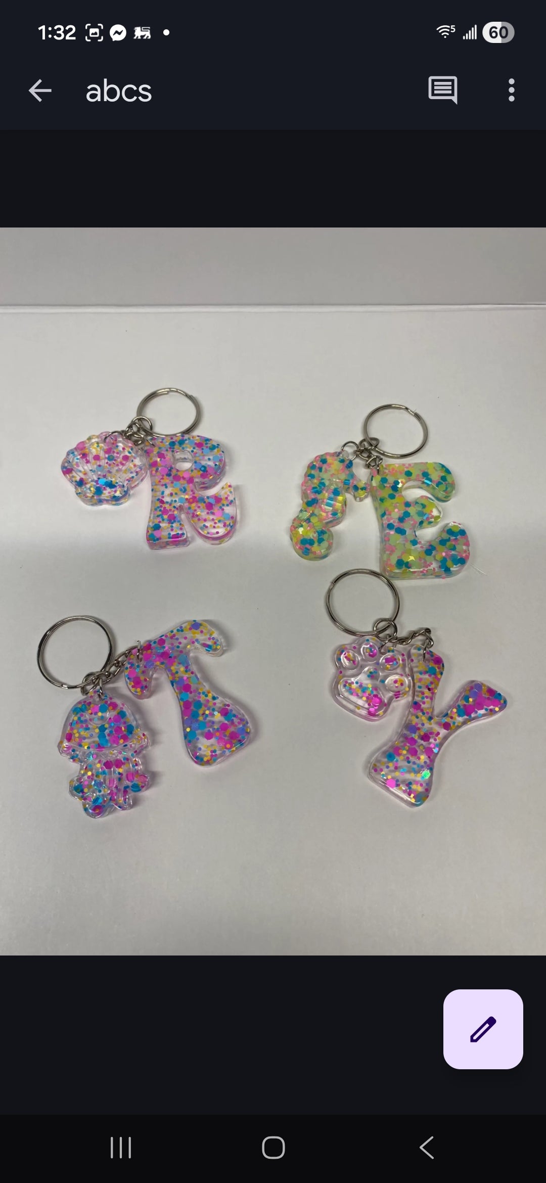 Handmade in custom designed resin keychains