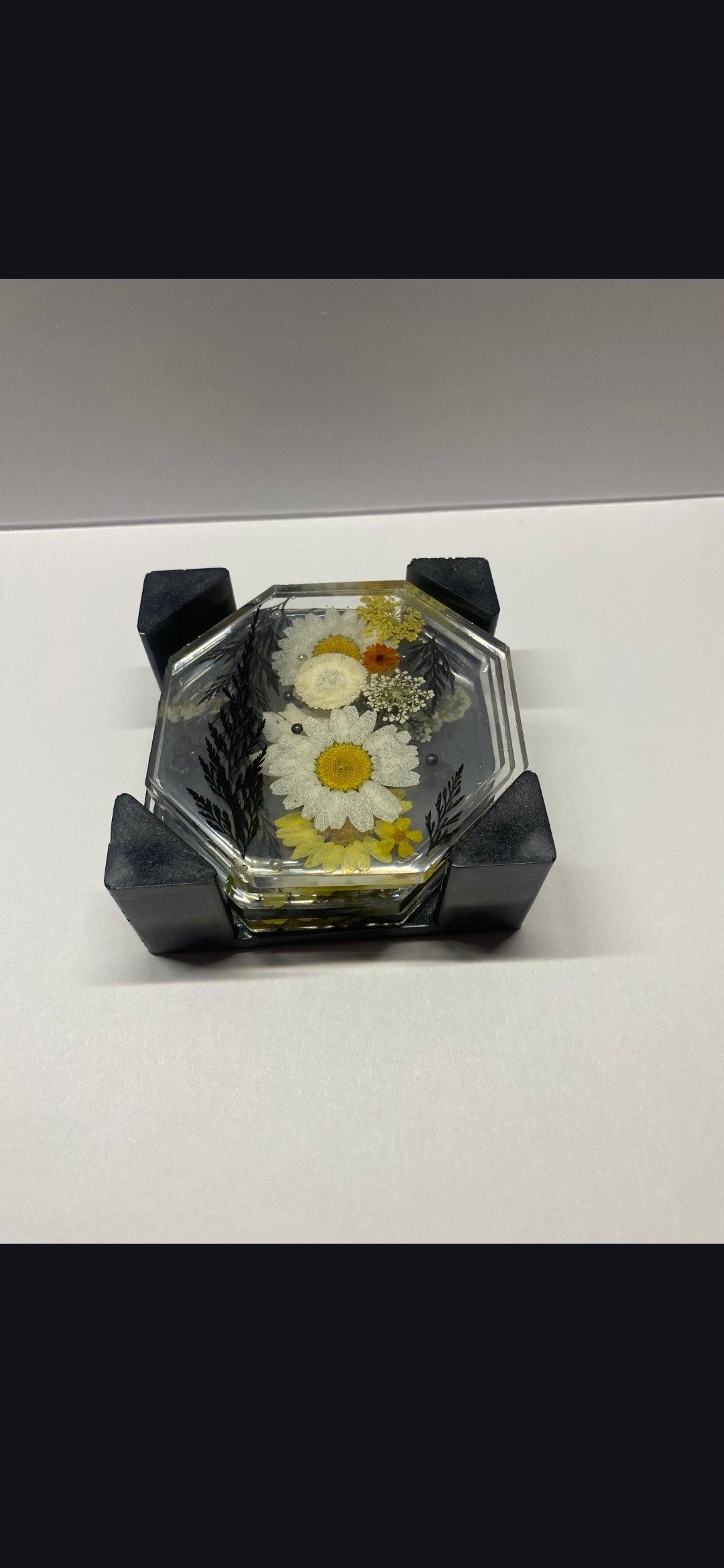 Handcrafted resin coaster